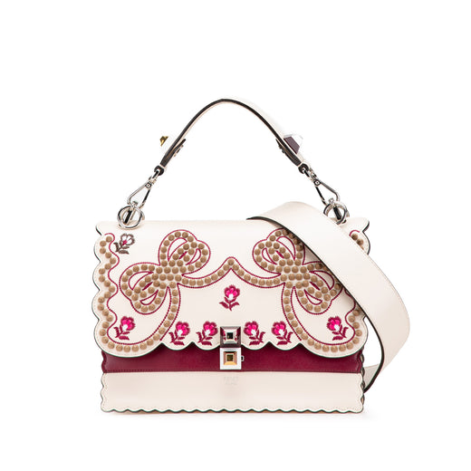 Medium Vitello Liberty Lucido Flowers and Bows Scalloped Studded Kan I Satchel - Image 1