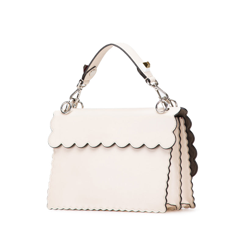 Medium Vitello Liberty Lucido Flowers and Bows Scalloped Studded Kan I Satchel - Image 2