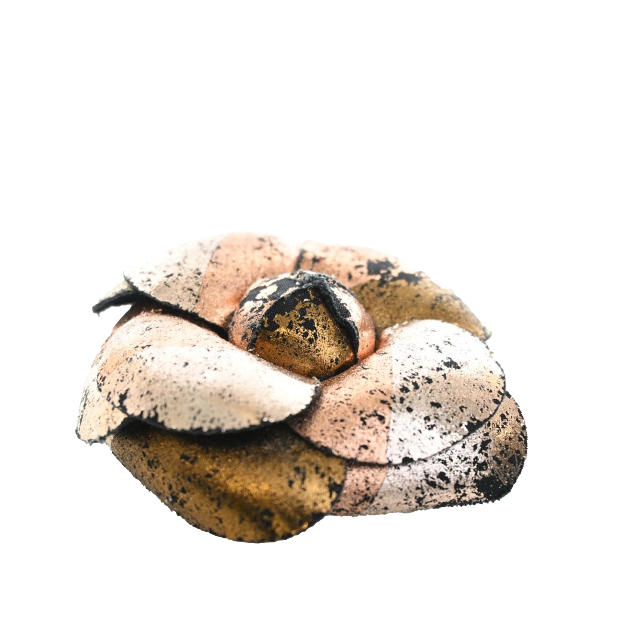 CC Metallic Canvas Camellia Brooch - Image 3