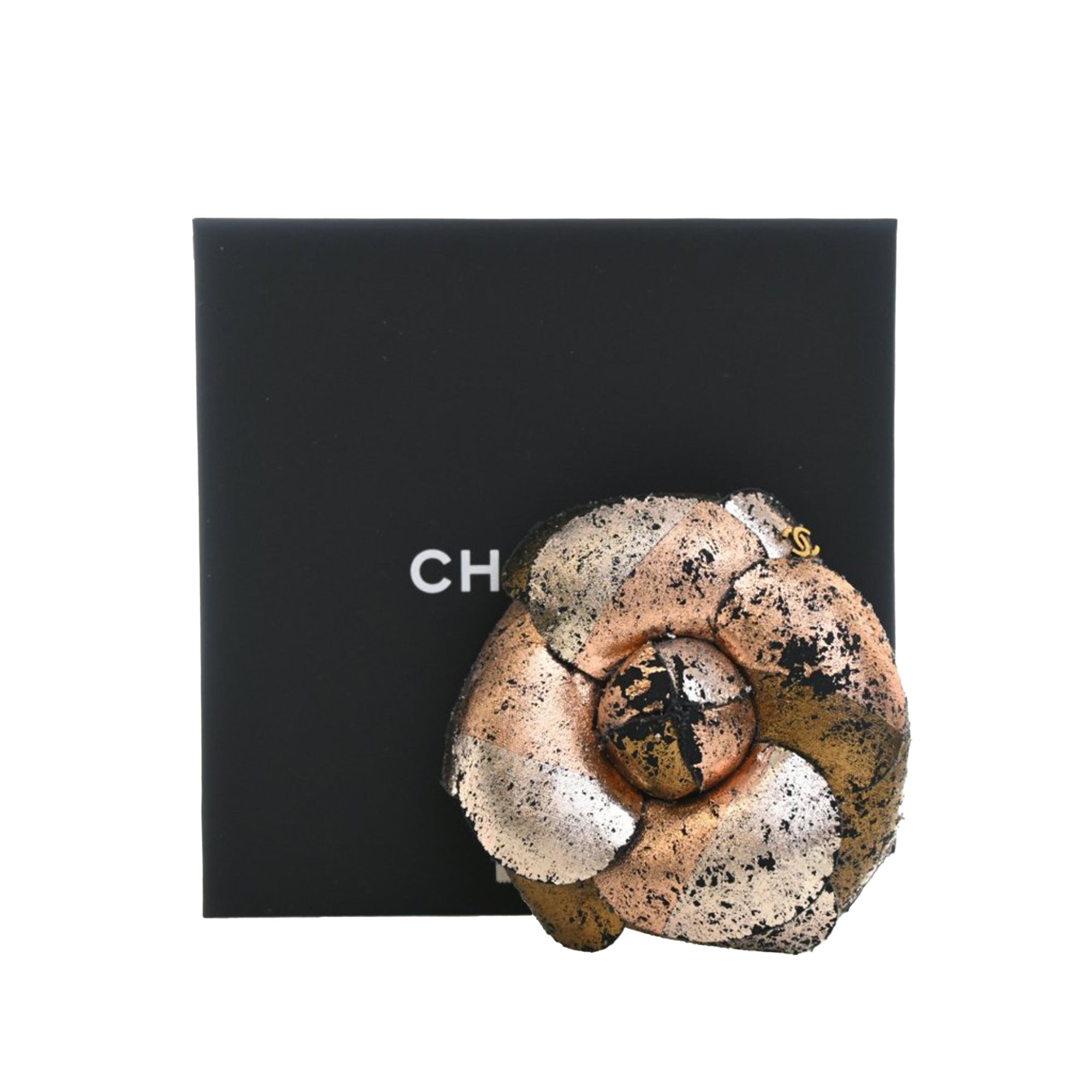 CC Metallic Canvas Camellia Brooch - Image 6