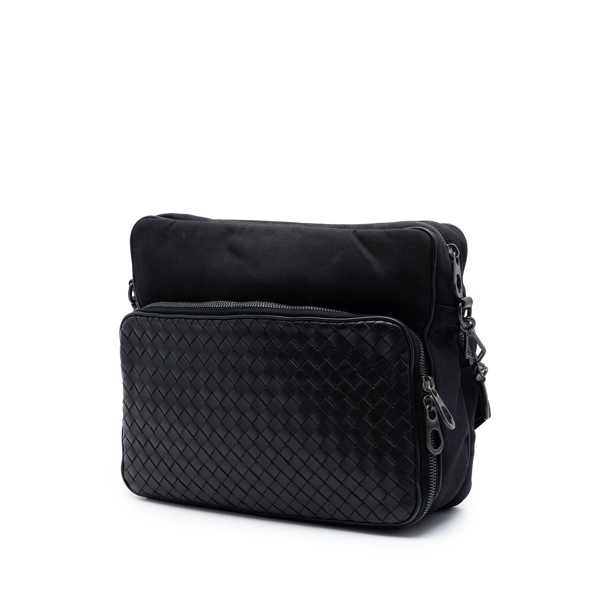 Nappa Intrecciato Trimmed Canvas Messenger Bag - Image 2