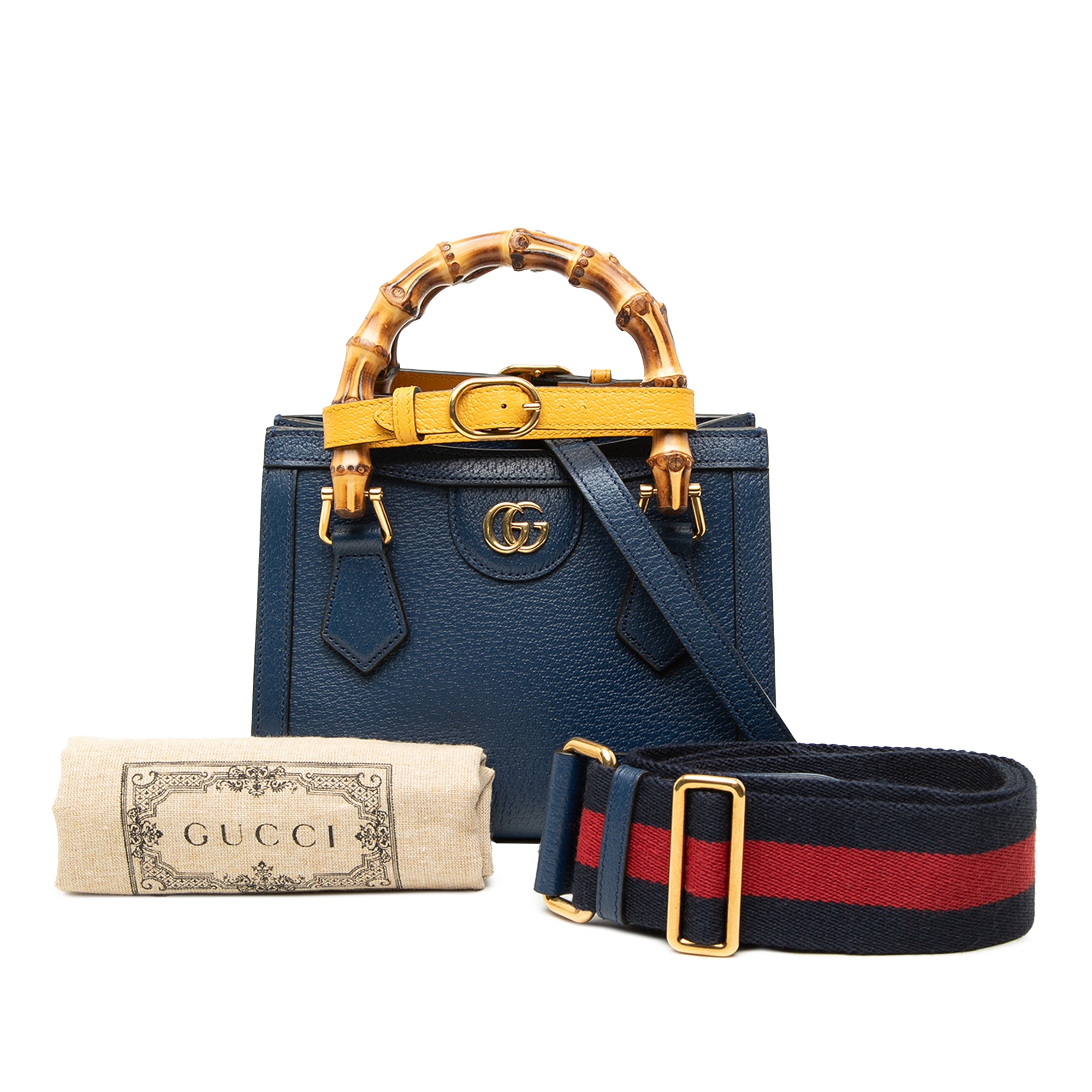Small Calfskin Bamboo Diana Satchel - Image 8