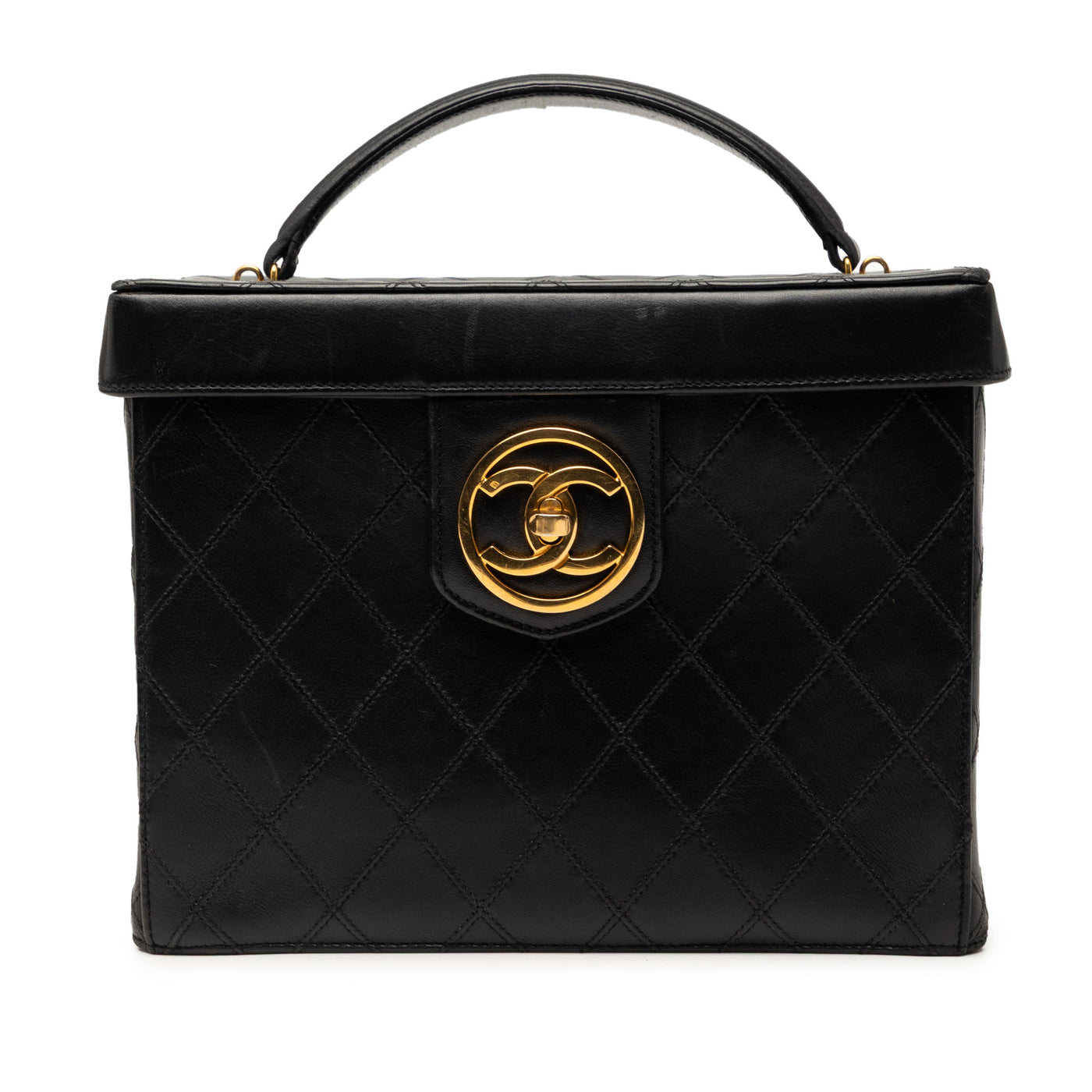CC Stitched Calfskin Turnlock Vanity Case - Image 1