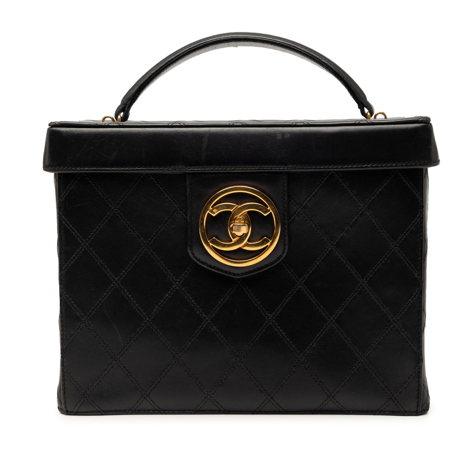 CC Stitched Calfskin Turnlock Vanity Case - Image 1
