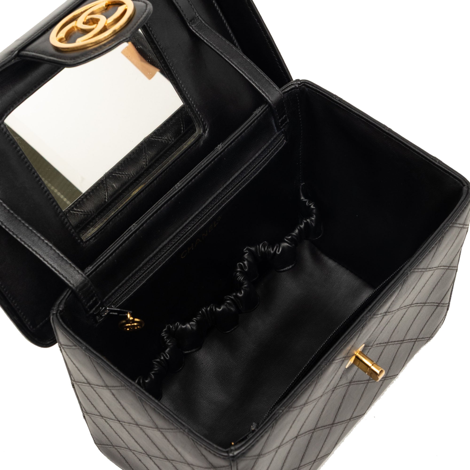 CC Stitched Calfskin Turnlock Vanity Case - Image 4