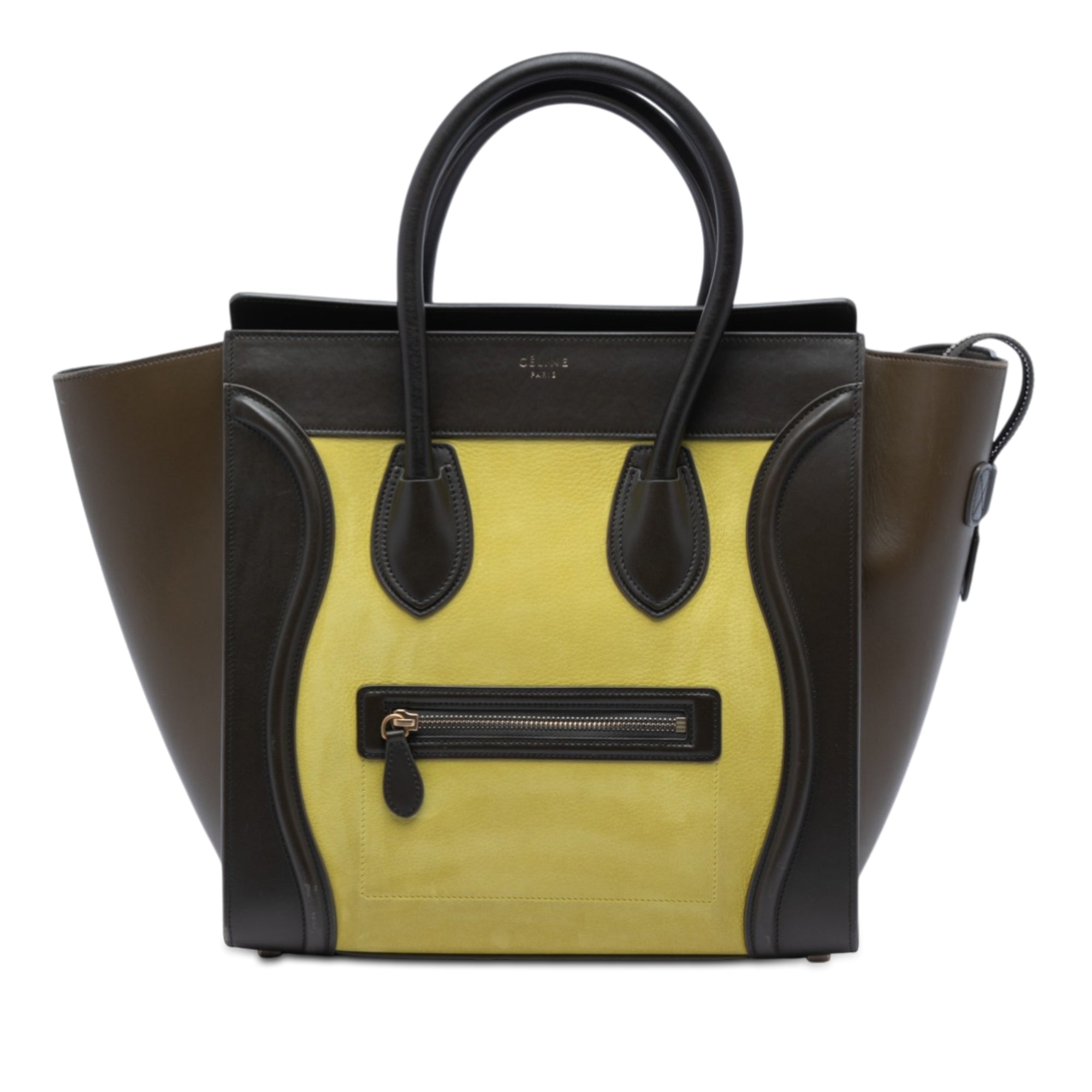 Mini Tricolor Nubuck and Smooth Calfskin Luggage Tote - Image 1