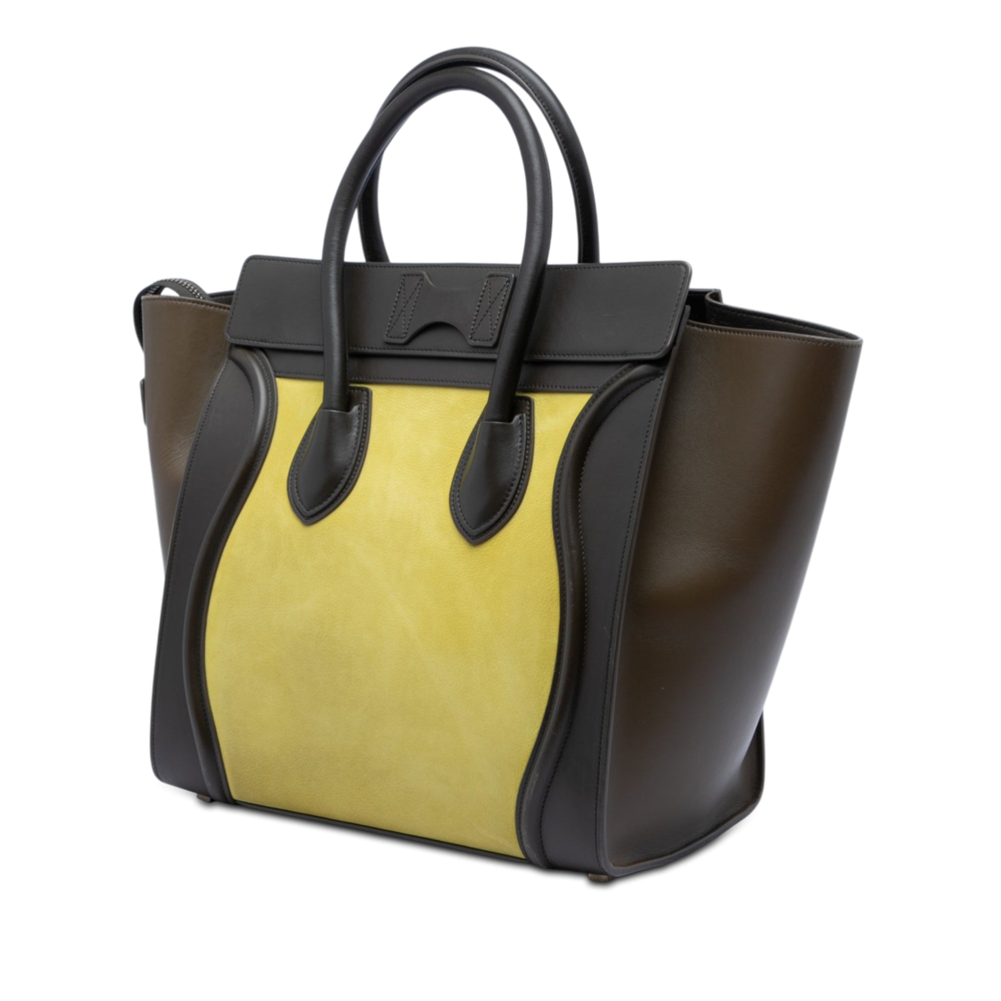 Mini Tricolor Nubuck and Smooth Calfskin Luggage Tote - Image 2