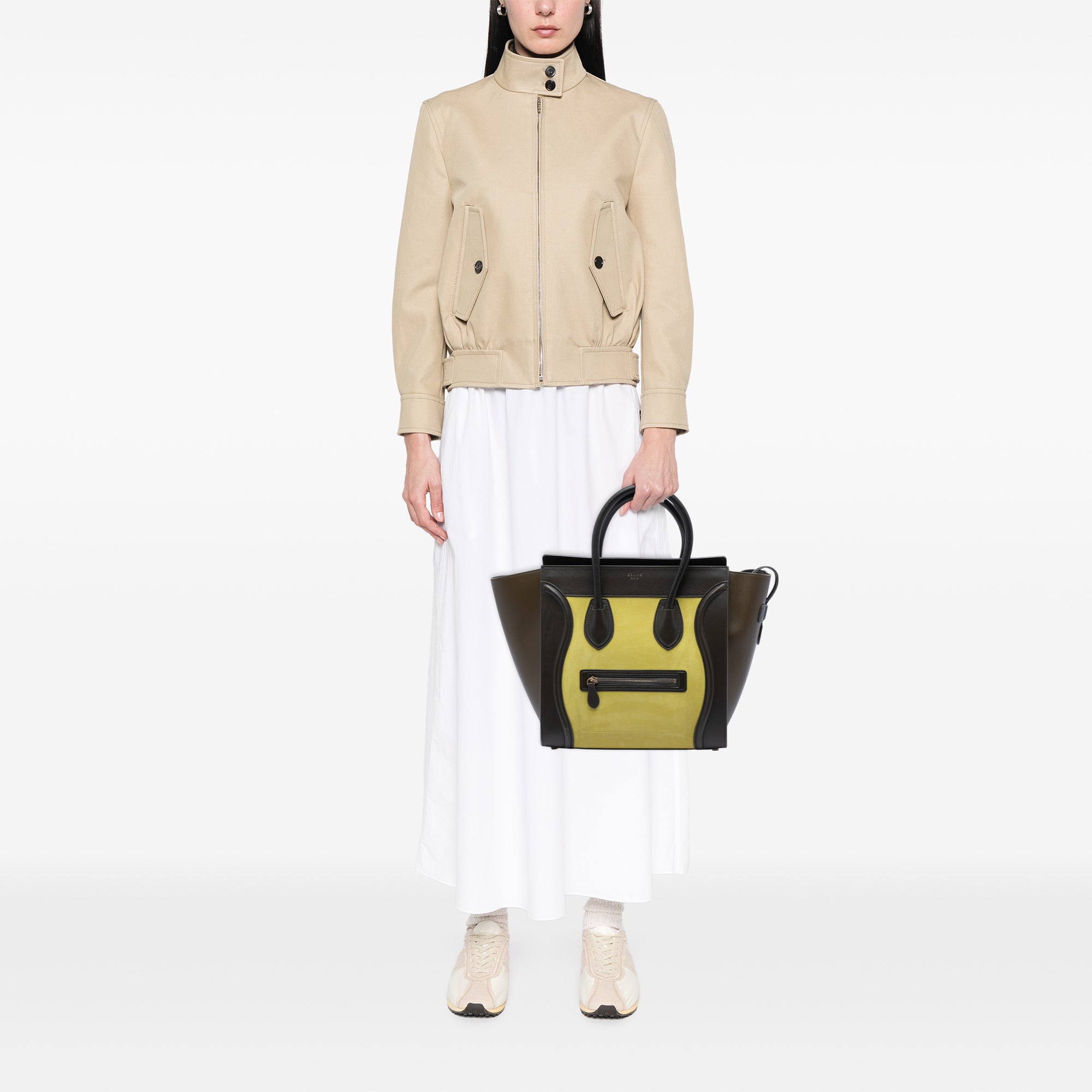 Mini Tricolor Nubuck and Smooth Calfskin Luggage Tote - Image 7