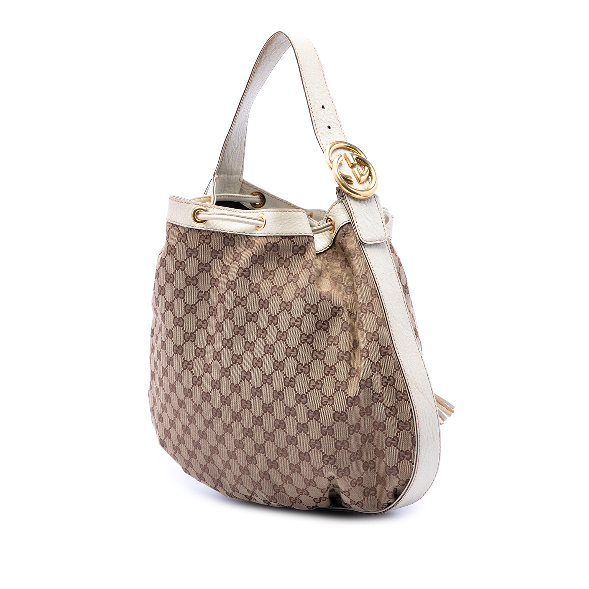 GG Canvas Interlocking Icon Drawstring Hobo - Image 2