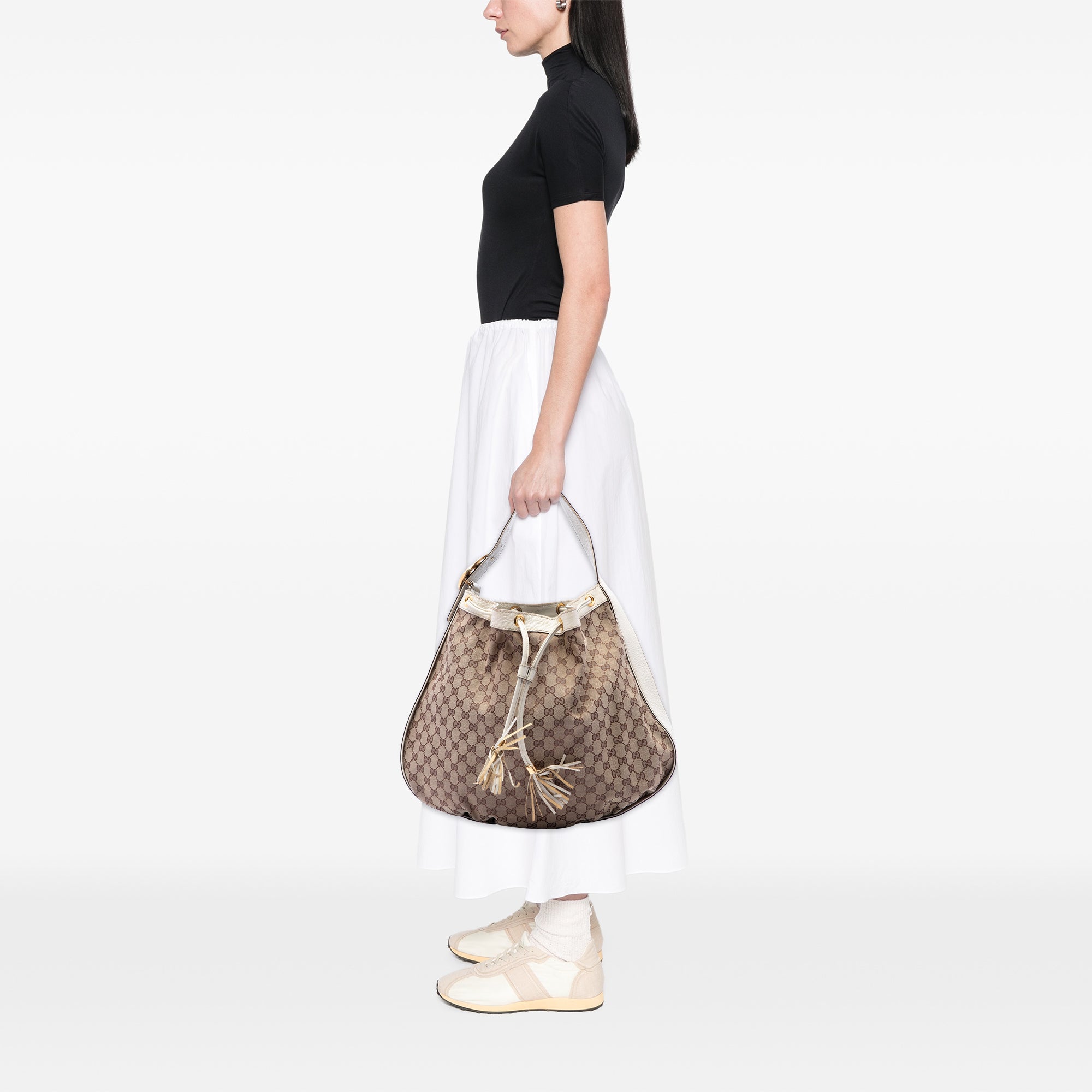 GG Canvas Interlocking Icon Drawstring Hobo - Image 6
