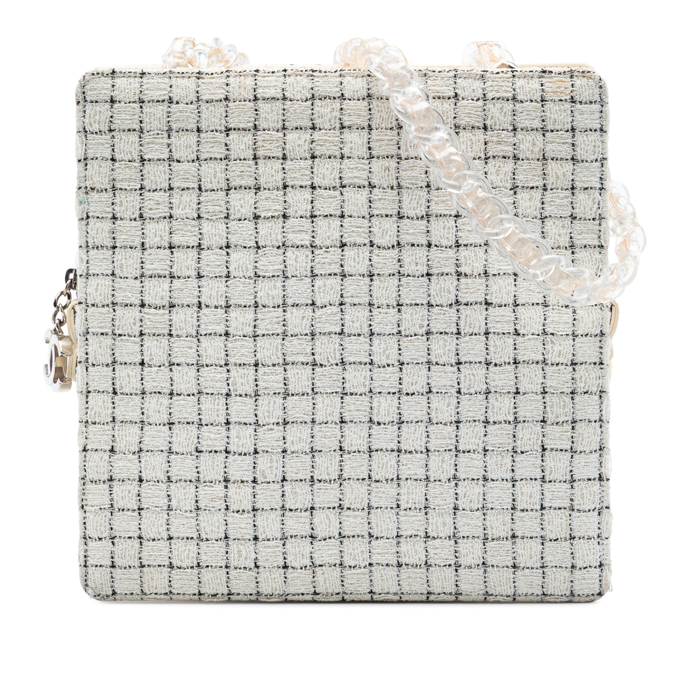 Tweed and Resin Zipped Shopping Bag - Image 1