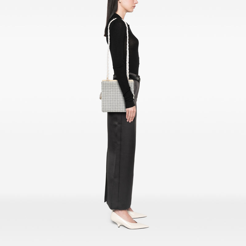 Tweed and Resin Zipped Shopping Bag - Image 6