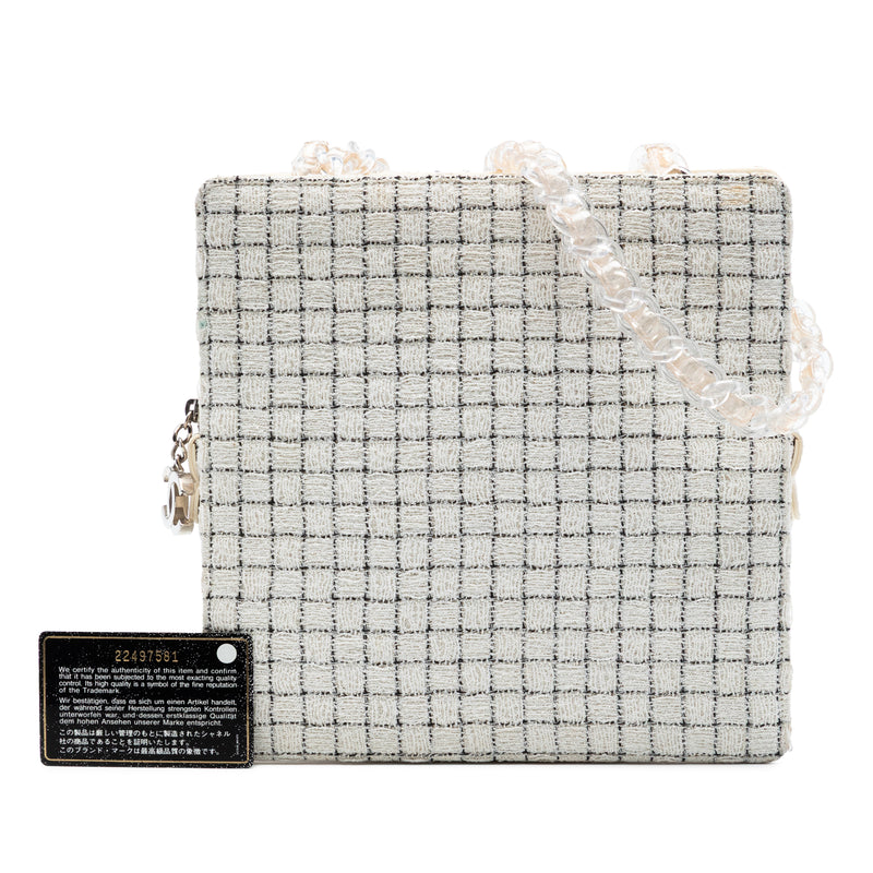 Tweed and Resin Zipped Shopping Bag - Image 7