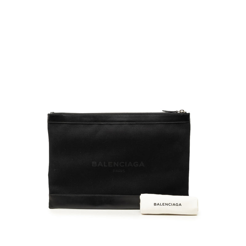 Canvas Navy Clip Clutch L - Image 7
