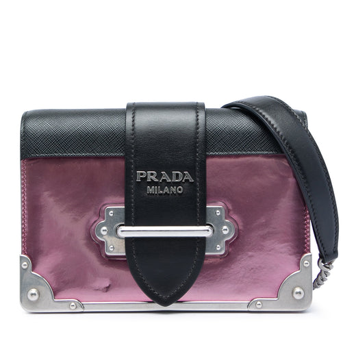 Saffiano Trimmed Metallic Vitello Cahier Bag - Image 1