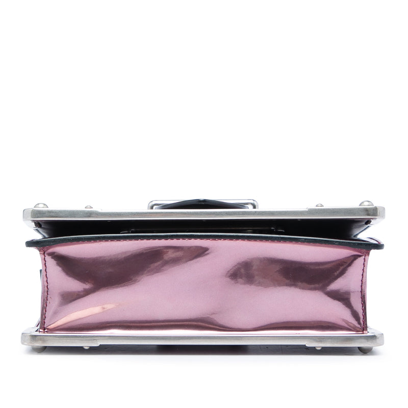 Saffiano Trimmed Metallic Vitello Cahier Bag - Image 3