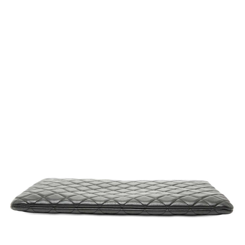 Large Quilted Lambskin Double Stitch O Case Clutch - Image 3