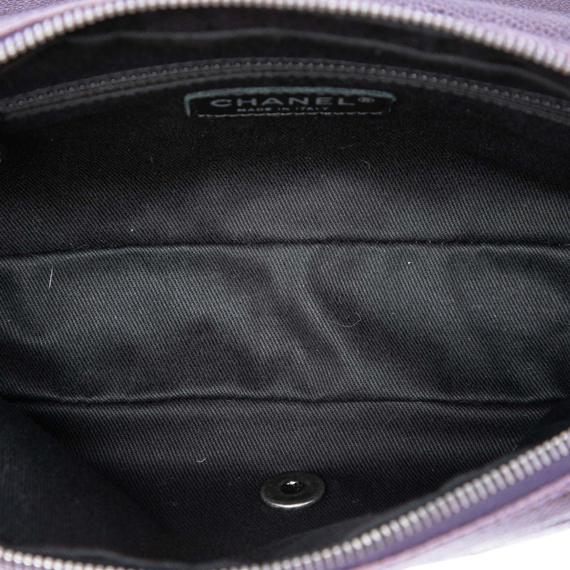 Medium Quilted Iridescent Caviar Easy Flap - Image 4