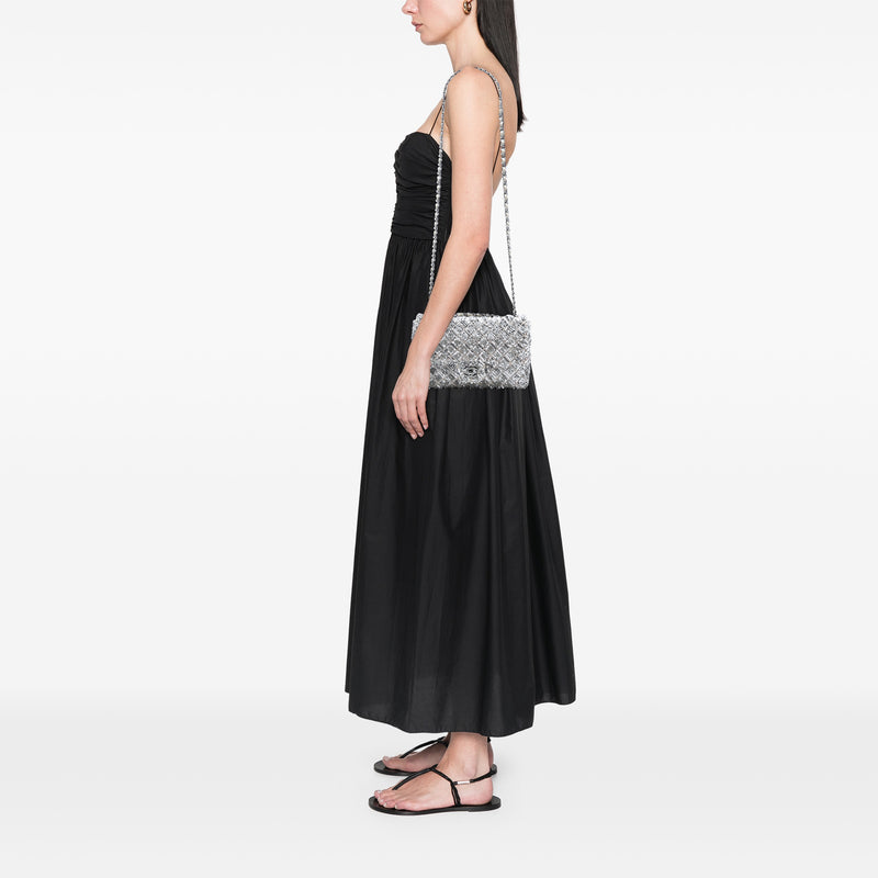 Medium Classic Satin and Sequin Single Flap - Image 7