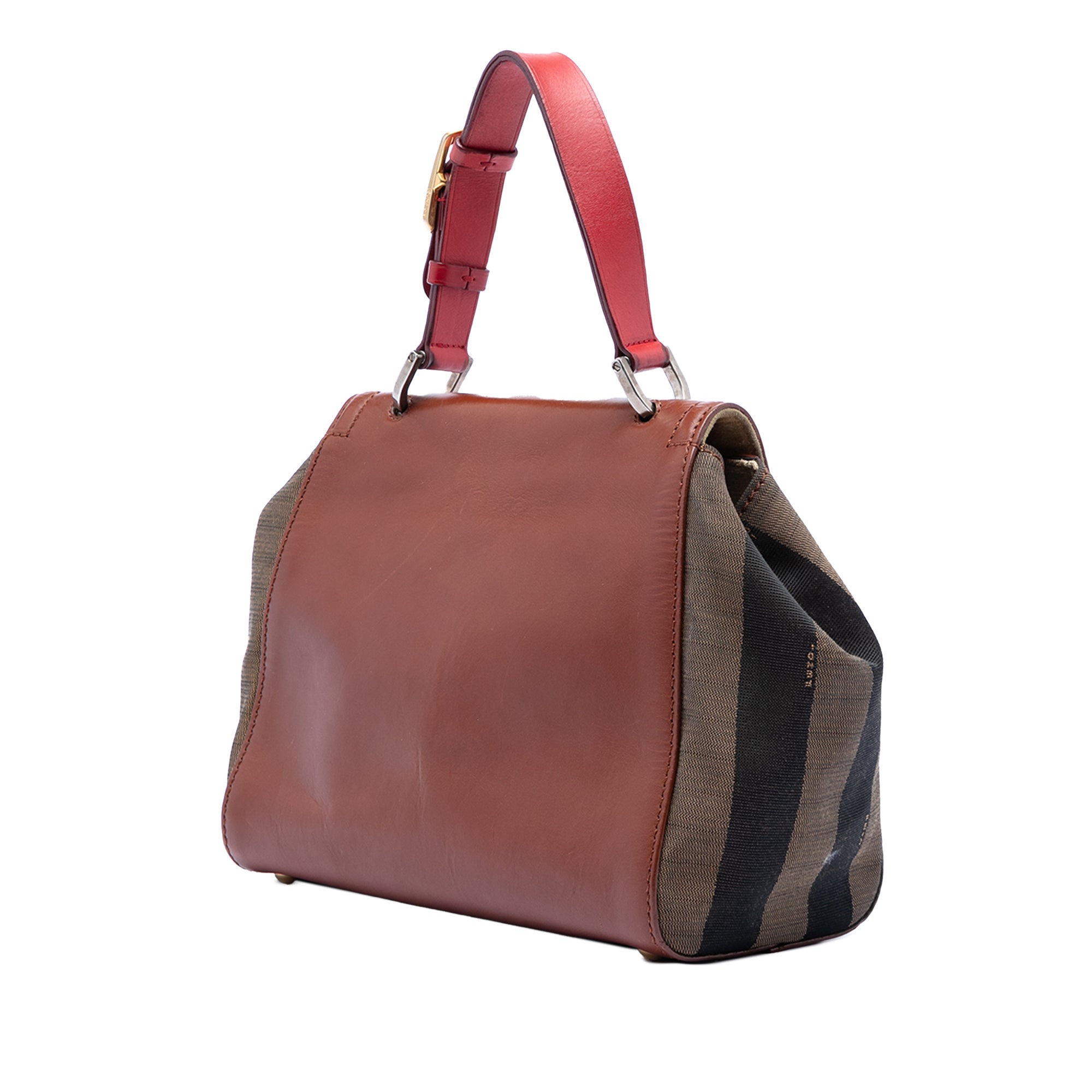 Leather and Pequin Canvas Silvana Satchel - Image 2