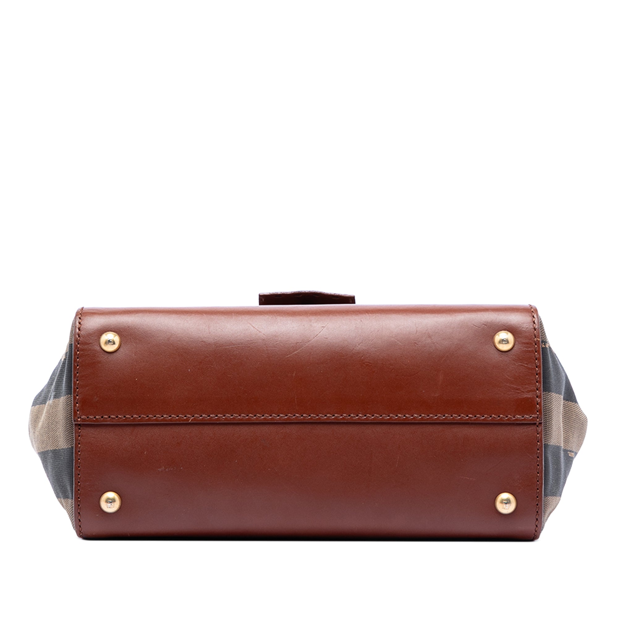Leather and Pequin Canvas Silvana Satchel - Image 3