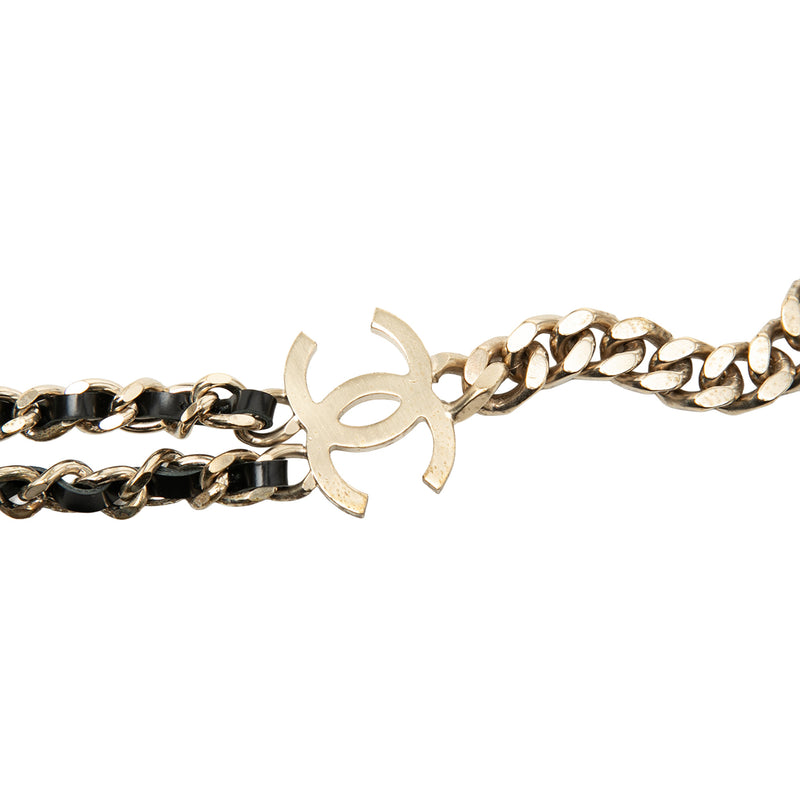 Gold Plated and Lambskin Camellia Chain Belt - Image 2