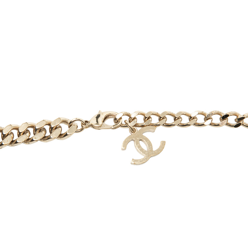 Gold Plated and Lambskin Camellia Chain Belt - Image 3