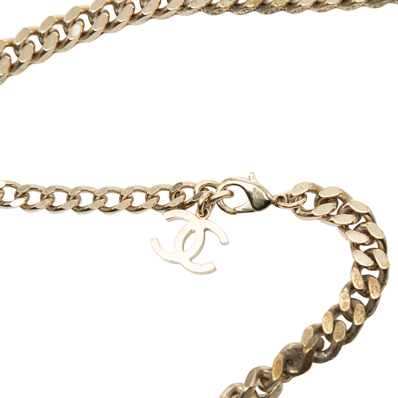 Gold Plated and Lambskin Camellia Chain Belt - Image 4