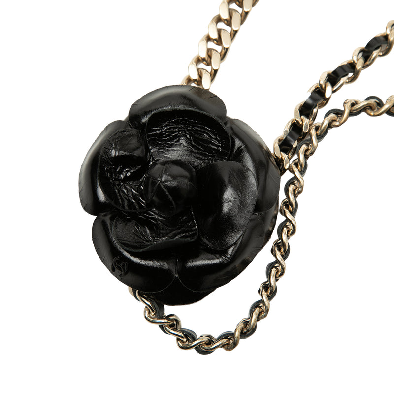 Gold Plated and Lambskin Camellia Chain Belt - Image 5