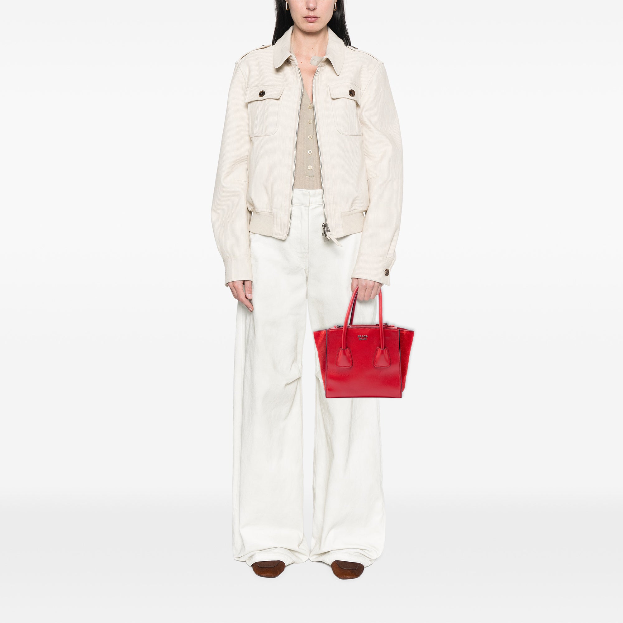 Small Glace Calf Twin Pocket Satchel - Image 6