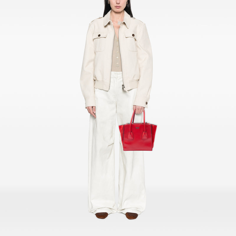 Small Glace Calf Twin Pocket Satchel - Image 6