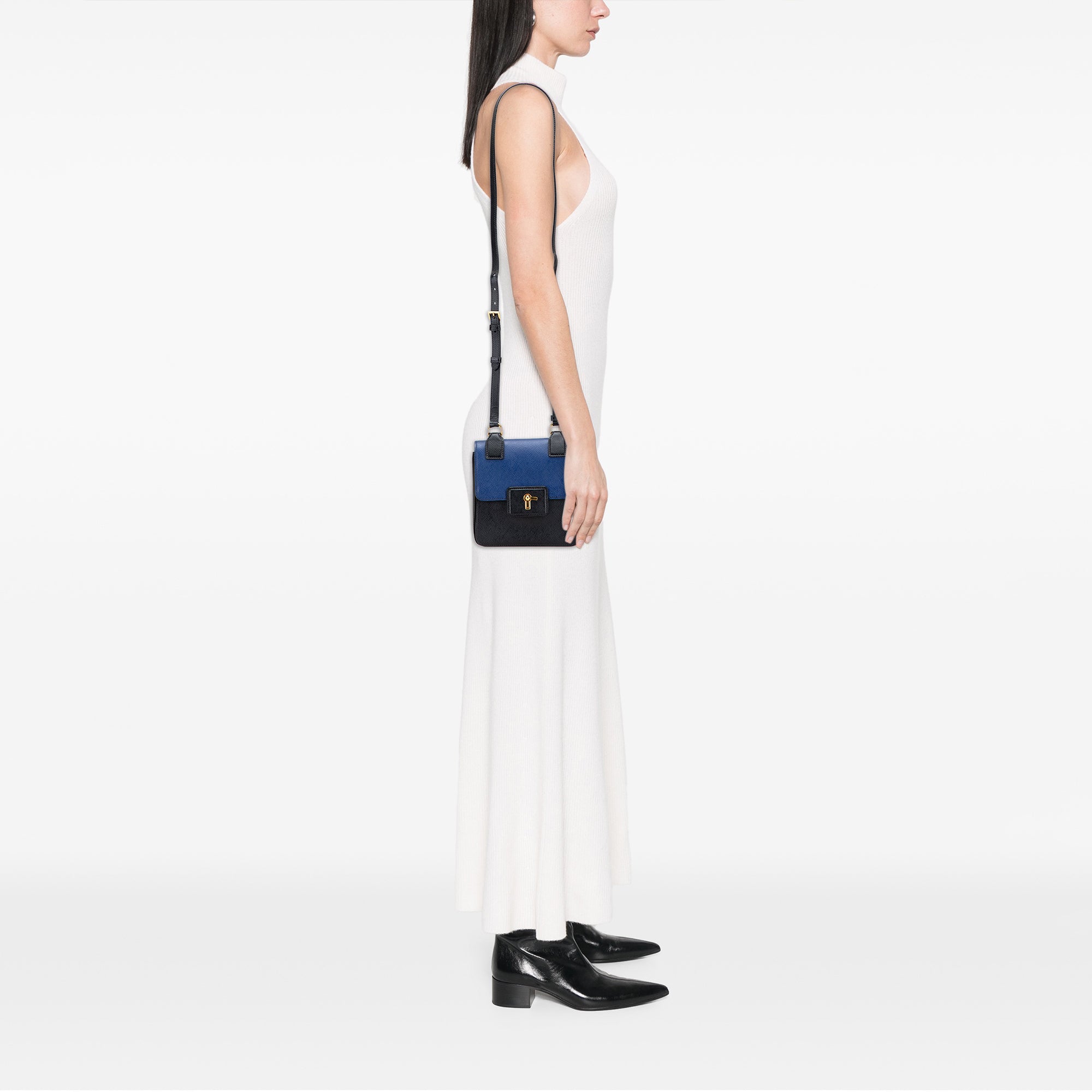 Bicolor Saffiano Cuir Flap Crossbody - Image 10