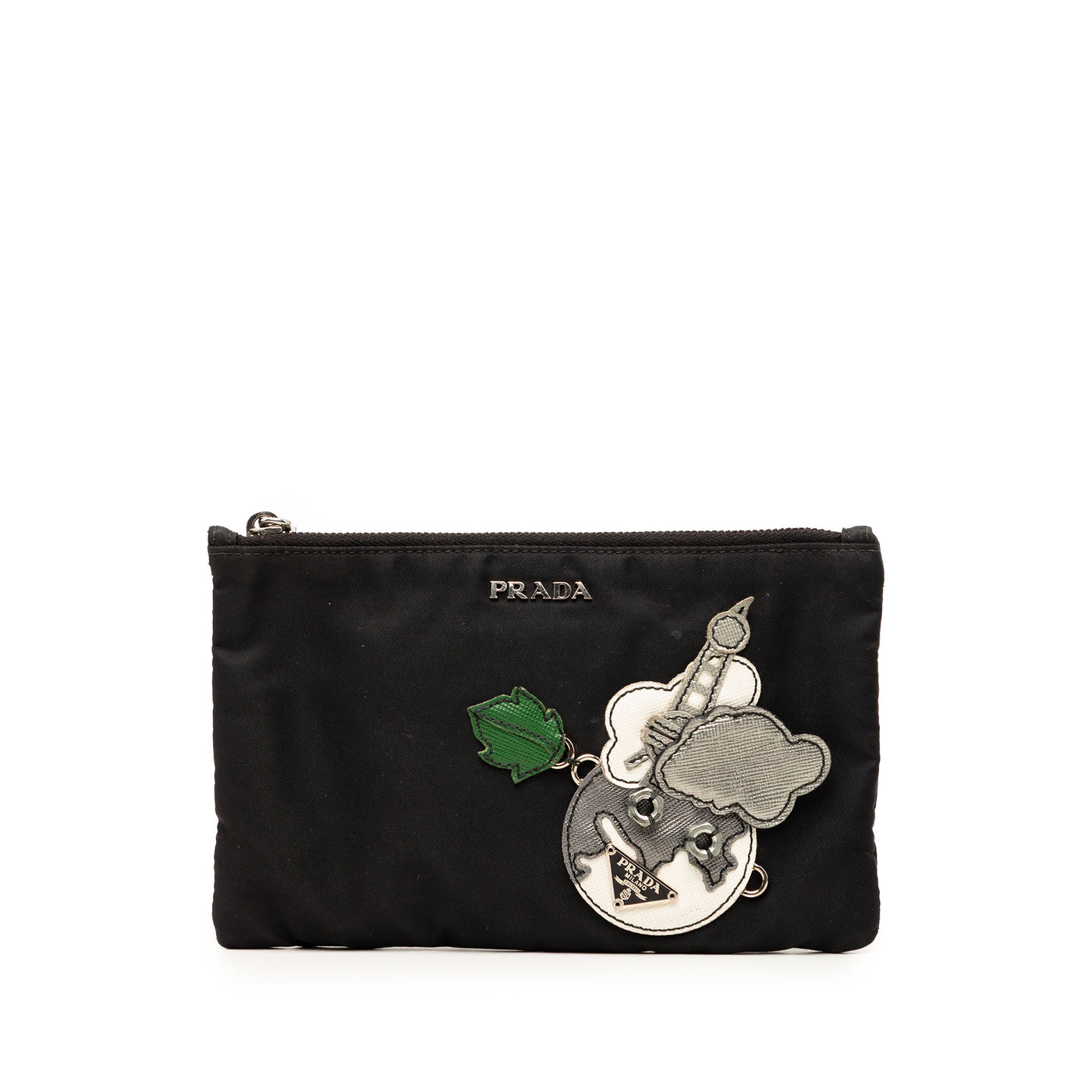 Saffiano Trimmed Tessuto Robot Pouch - Image 1