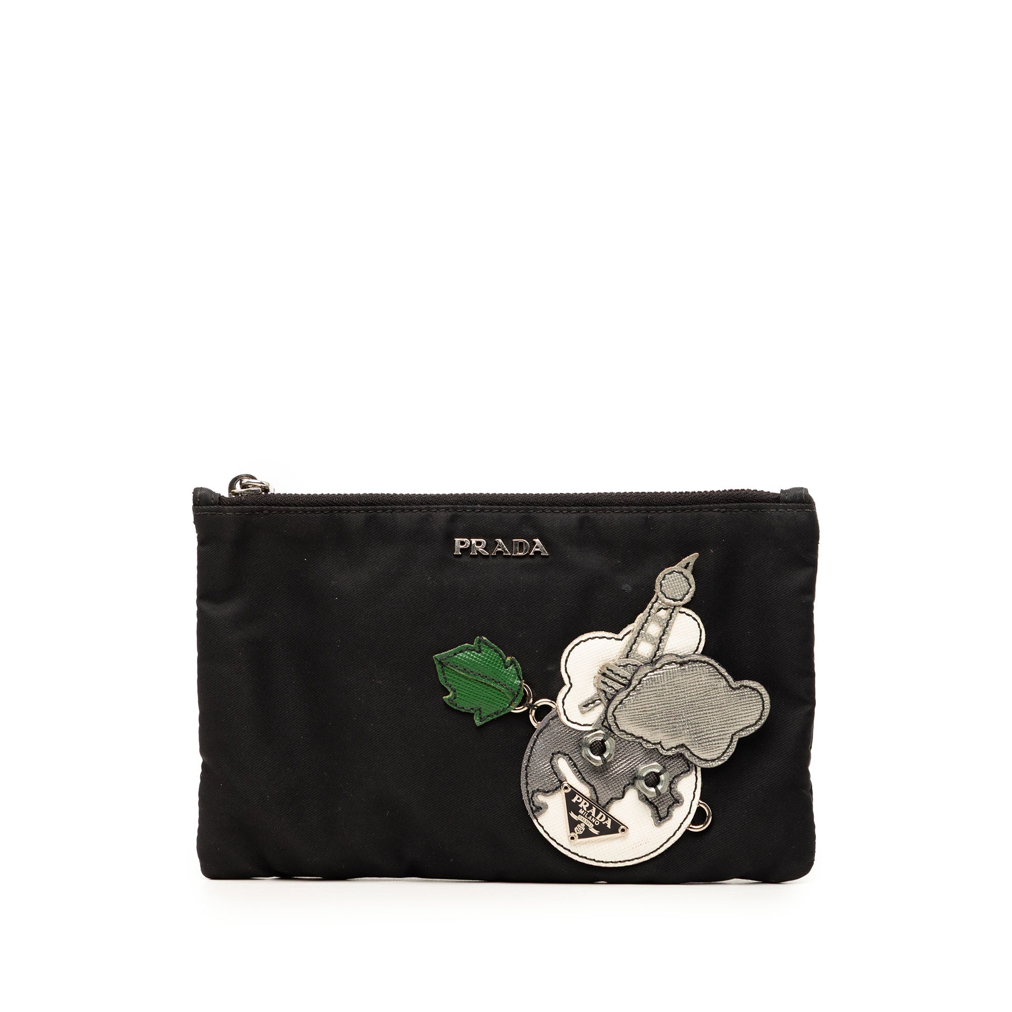 Saffiano Trimmed Tessuto Robot Pouch - Image 1