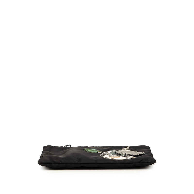 Saffiano Trimmed Tessuto Robot Pouch - Image 3