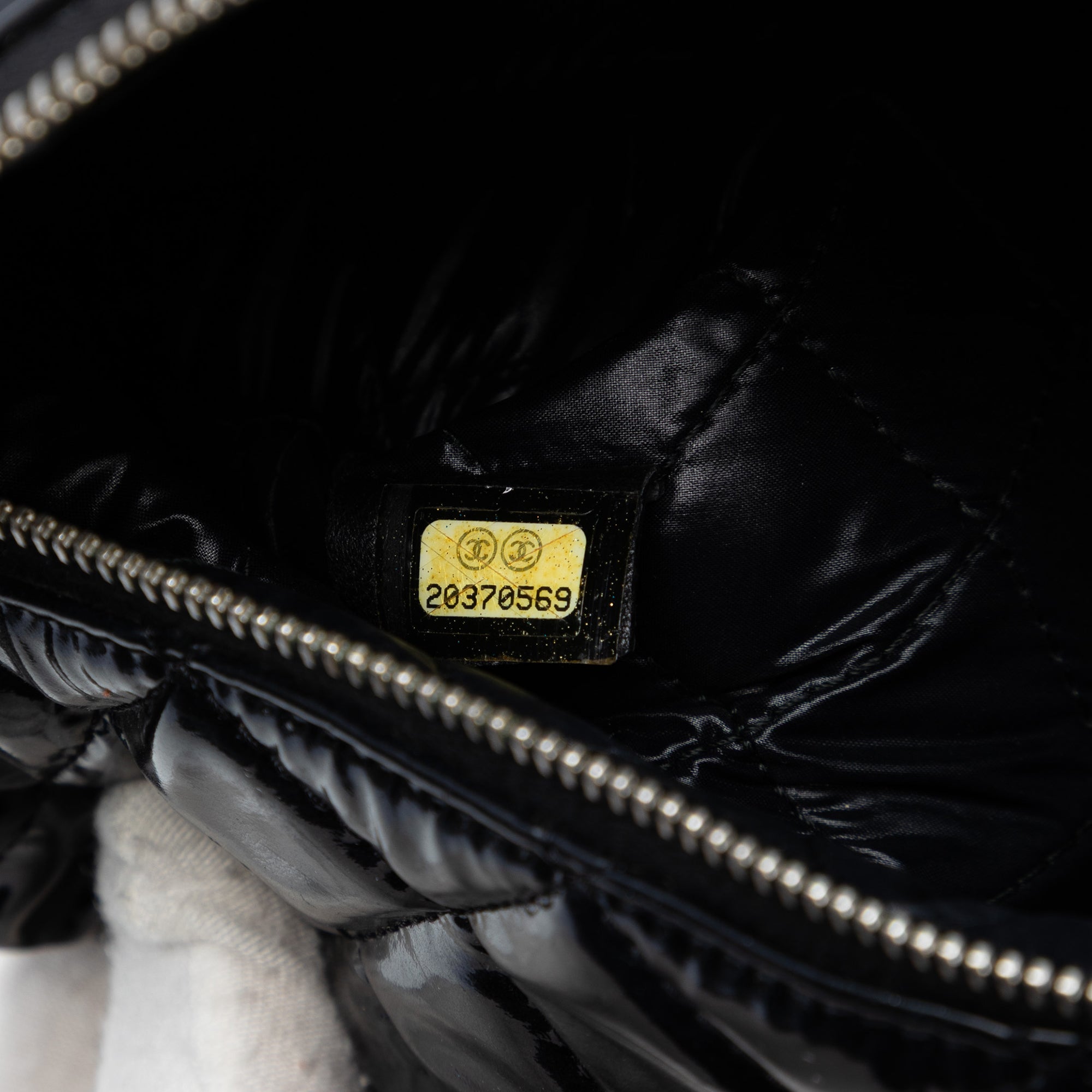 Large Quilted Patent O Case Clutch - Image 6