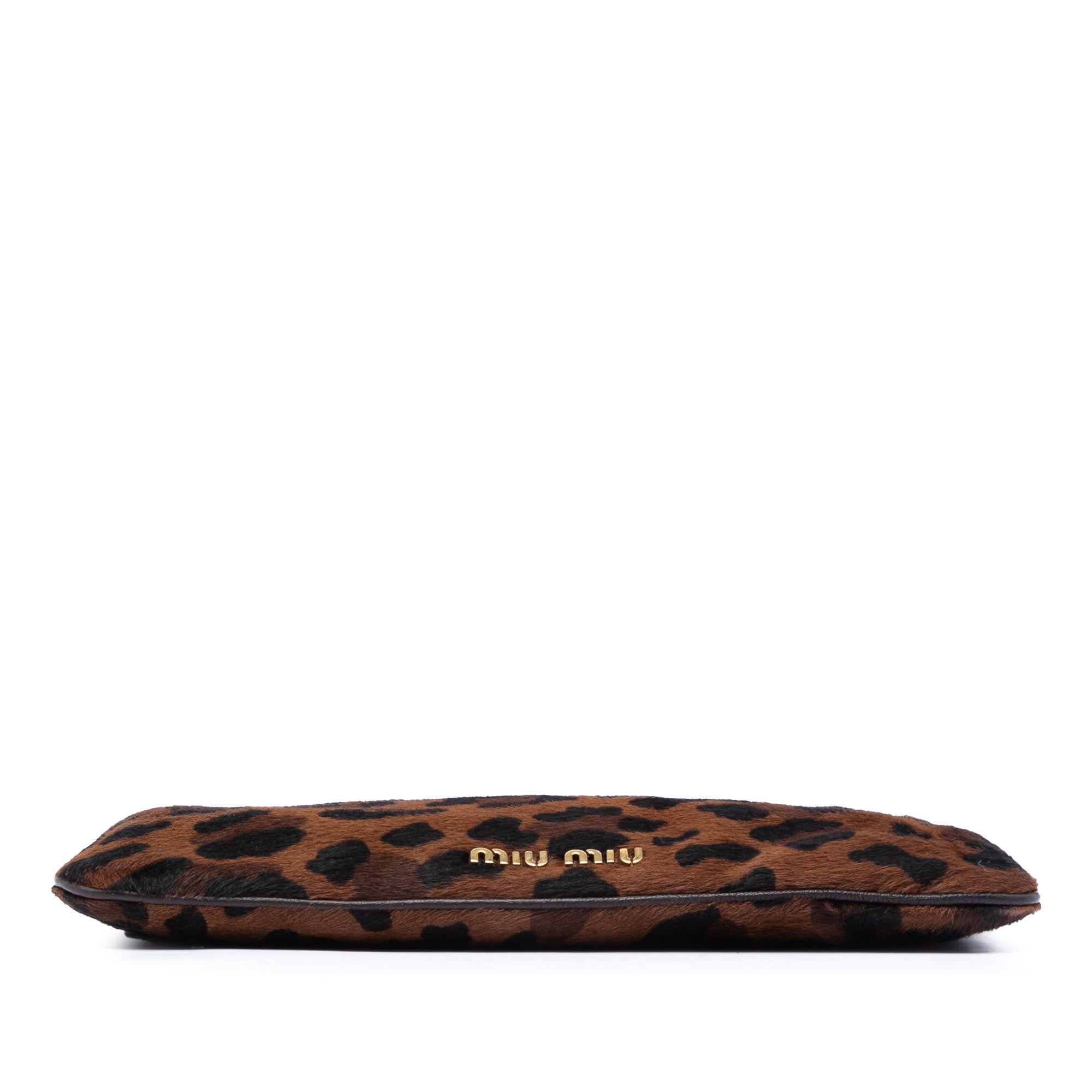 Leopard Printed Calfskin Hair Frame Clutch - Image 3