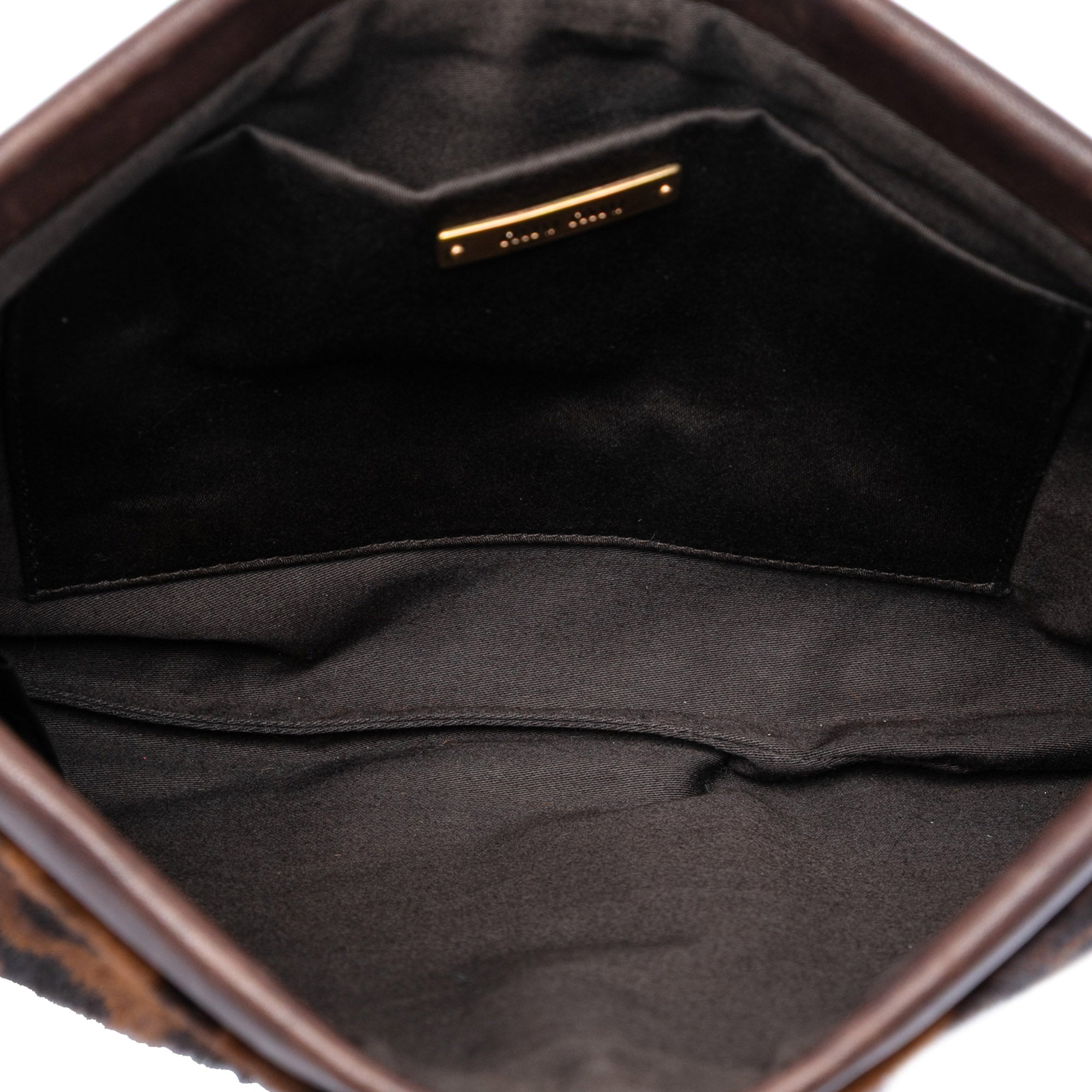 Leopard Printed Calfskin Hair Frame Clutch - Image 4