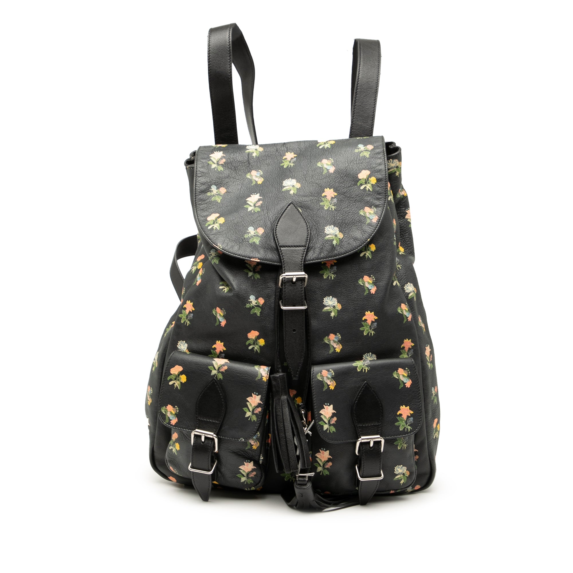 Leather Prairie Floral Printed Festival Backpack - Image 1