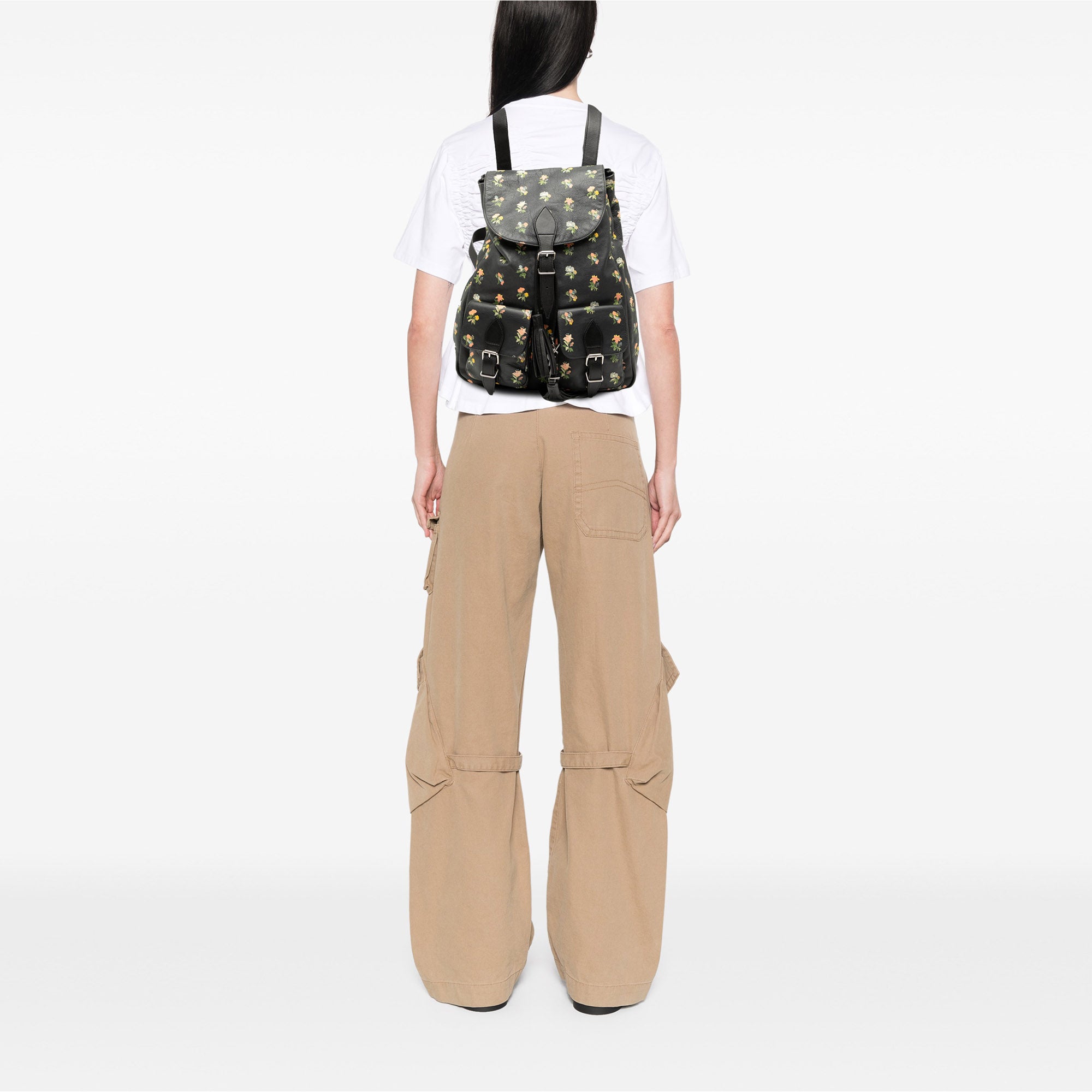 Leather Prairie Floral Printed Festival Backpack - Image 7