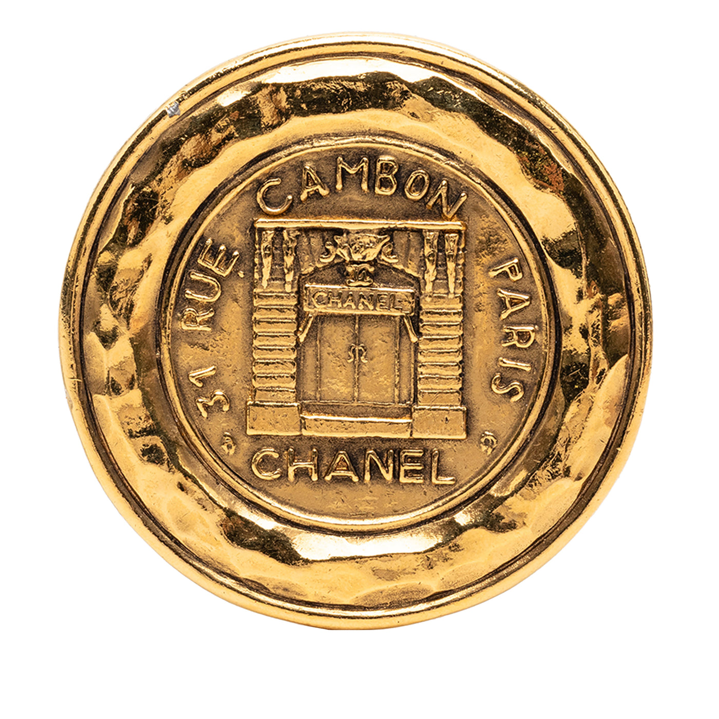 Gold Plated 31 Rue Cambon Medallion Pin Brooch - Image 1