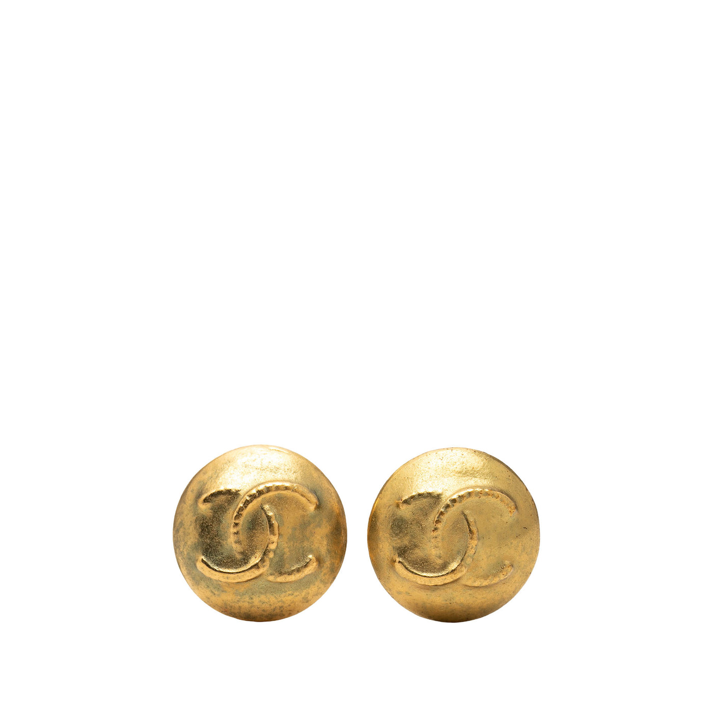 CC Gold Plated Round Clip On Earrings - Image 1