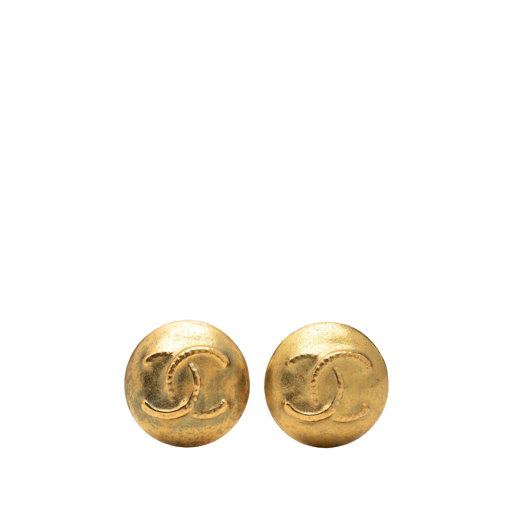 CC Gold Plated Round Clip On Earrings - Image 1