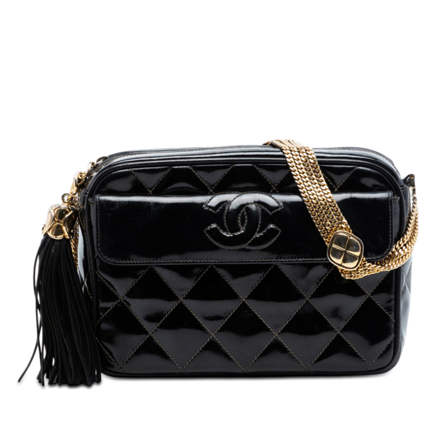 CC Quilted Patent Camera Bag - Image 1