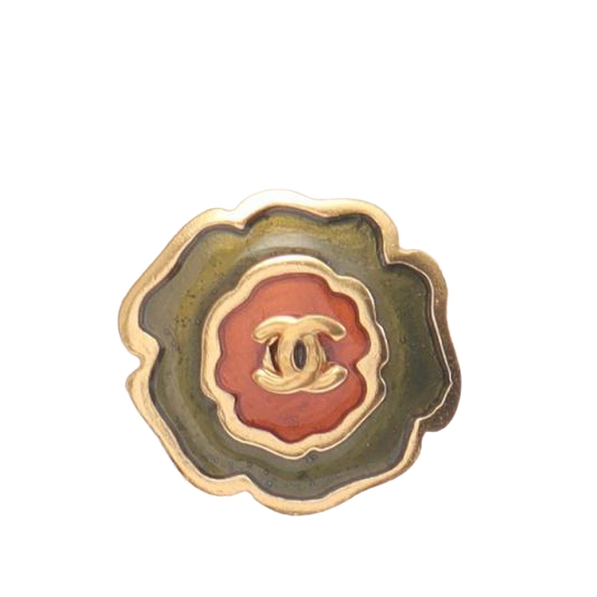 Enamel Camellia CC Stud Push Back Earrings - Image 7