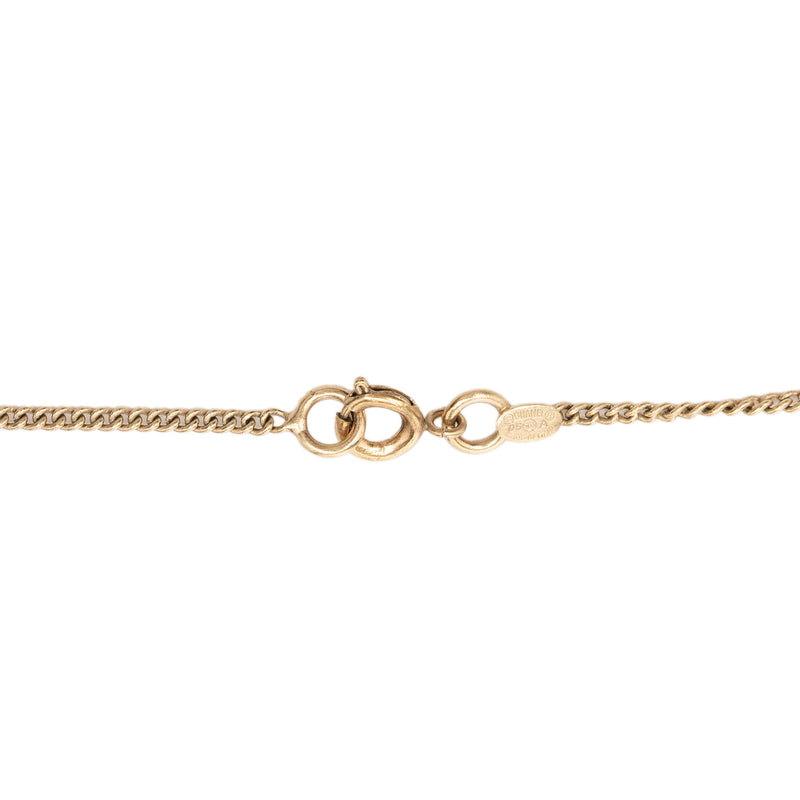 Gold Plated Rhinestone CC and Flap Bag Pendant Necklace - Image 4