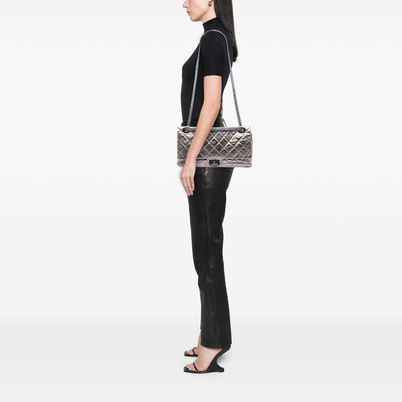 Metallic Aged Calfskin Reissue 2.55 Double Flap 227 - Image 6
