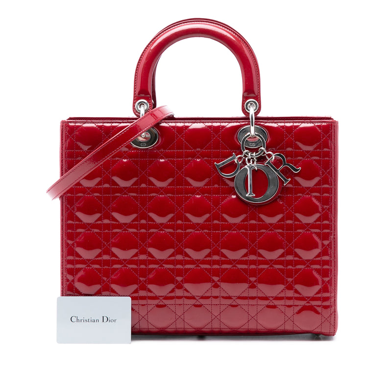 Large Patent Cannage Lady Dior - Image 8