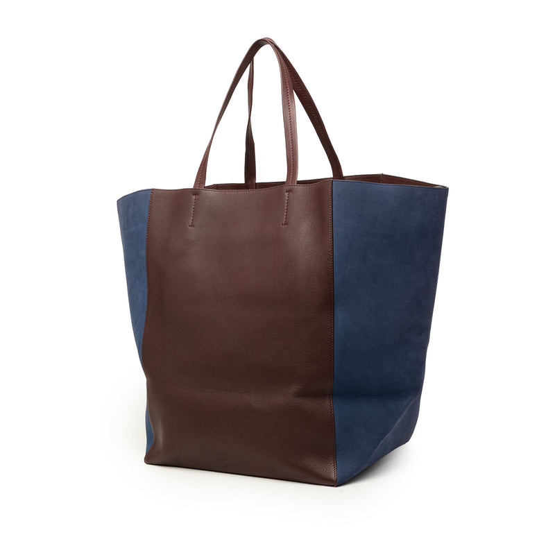 Large Bicolor Suede and Calfskin Phantom Cabas Tote - Image 2