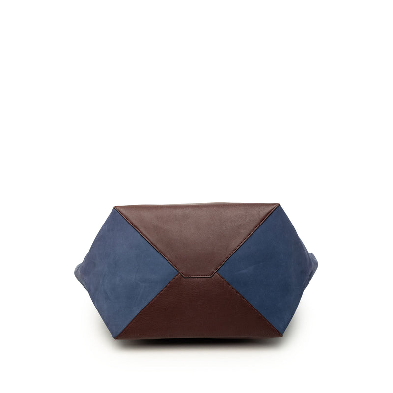 Large Bicolor Suede and Calfskin Phantom Cabas Tote - Image 3